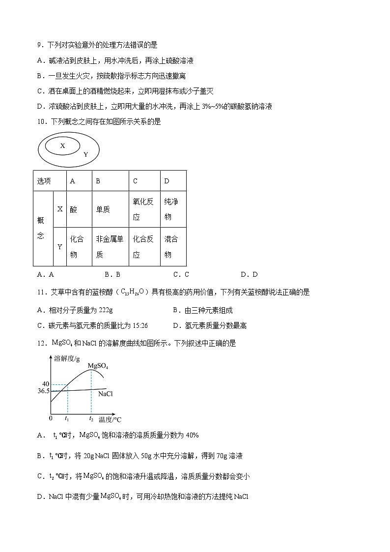 2026年江苏无锡地区中考模拟化学测试卷含答案一第2页