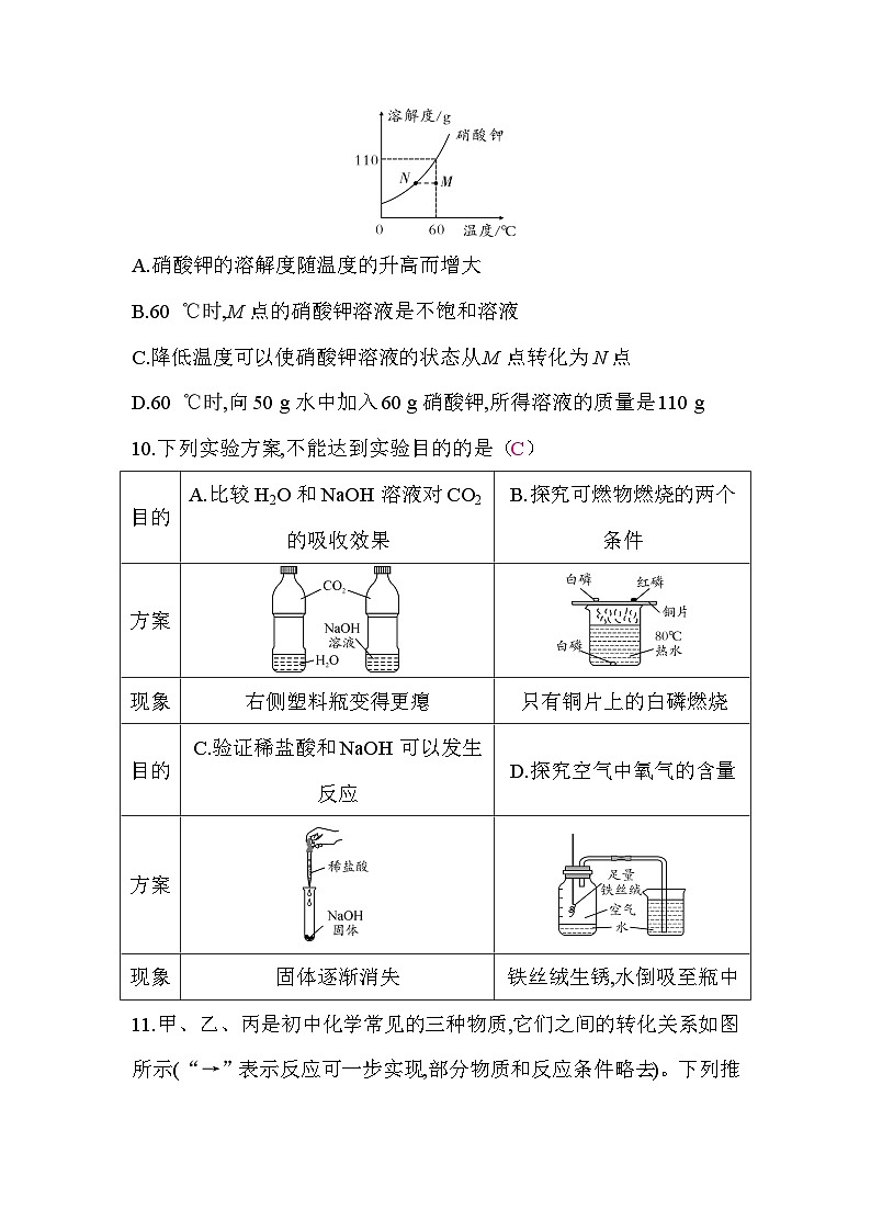 宁夏回族自治区2026年初中学业水平考试化学模拟试题(一)答案第3页