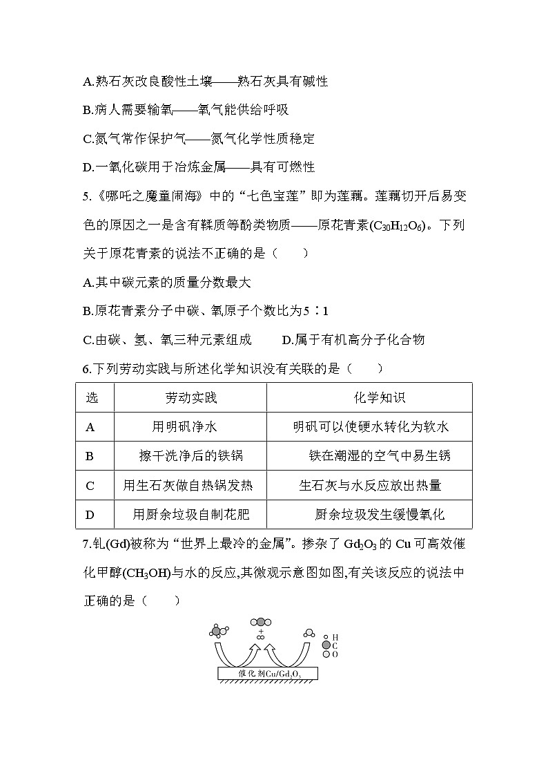 四川省2026年初中学业水平考试化学模拟试卷(二)第2页