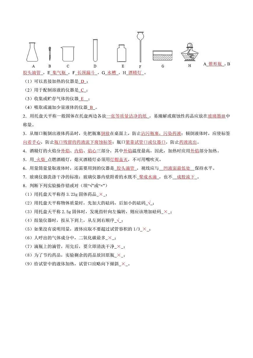 中考第一轮复习化学高频常考核心知识点背诵清单第2页
