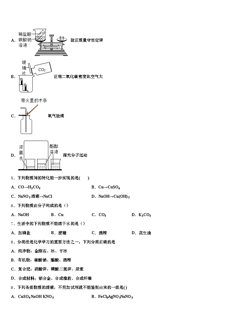 2026届吉林省长春市中考考前最后一卷化学试卷（含答案解析）第2页