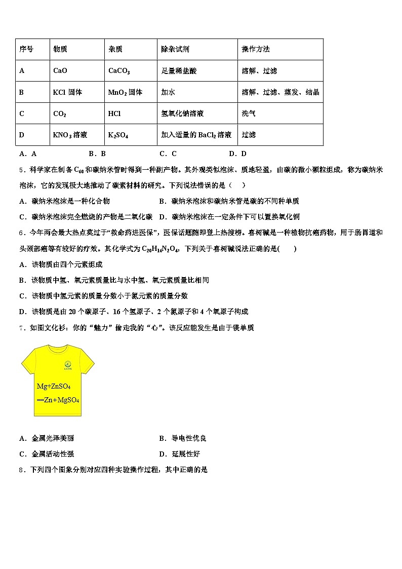 2026届抚顺市中考化学押题试卷（含答案解析）第2页
