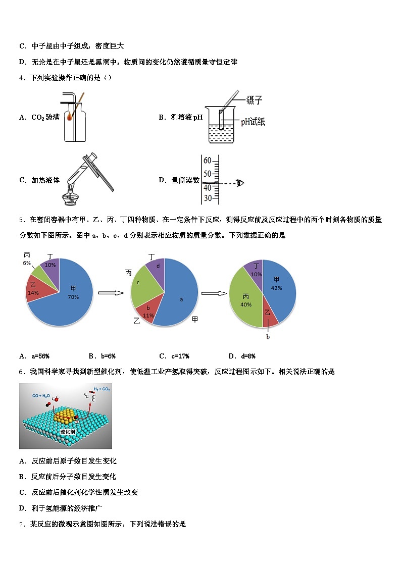 吉林市2026年中考五模化学试题（含答案解析）第2页
