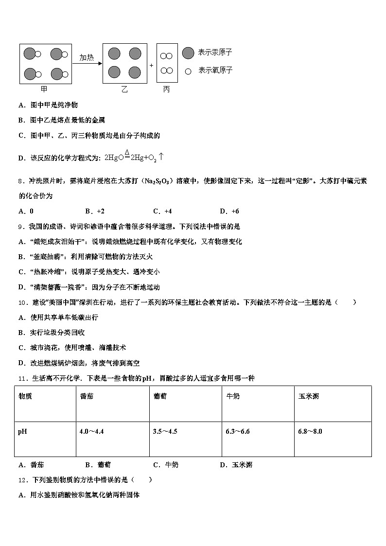 吉林市2026年中考五模化学试题（含答案解析）第3页