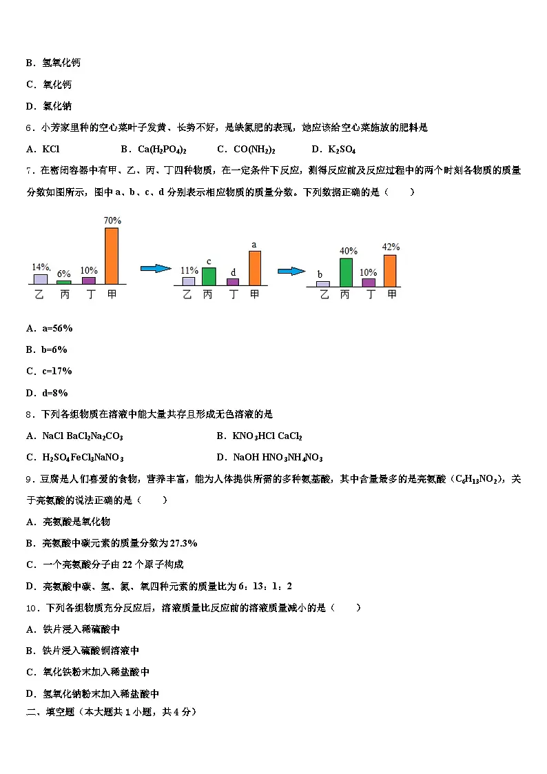 青海省西宁市2025-2026学年中考化学考试模拟冲刺卷（含答案解析）第2页