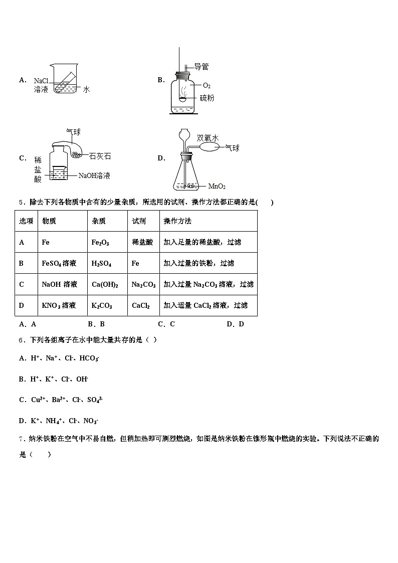 湖北省黄石市2025-2026学年中考冲刺卷化学试题（含答案解析）第2页