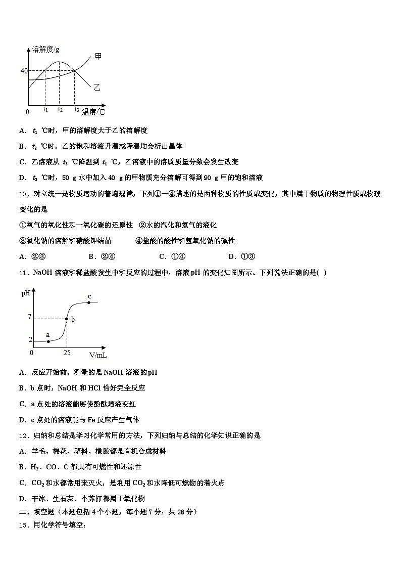 2026年安徽省滁州市中考化学仿真试卷（含答案解析）第3页
