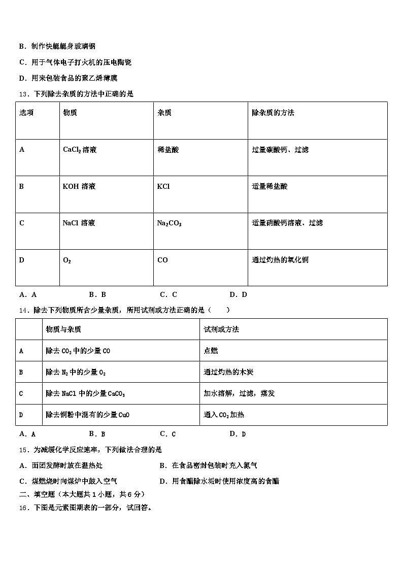 山东省德州市2025-2026学年中考押题化学预测卷（含答案解析）第3页