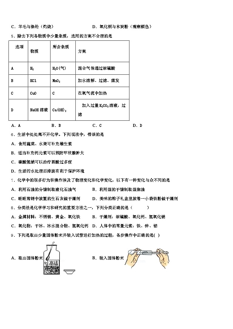 2026届山东省枣庄市中考三模化学试题（含答案解析）第2页