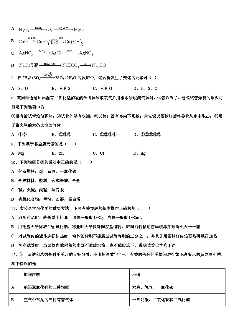 陕西省宝鸡市2026年中考五模化学试题（含答案解析）第2页