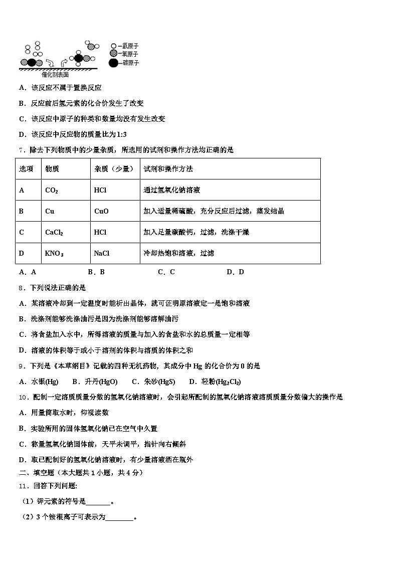 南京市2026年中考化学全真模拟试卷（含答案解析）第3页