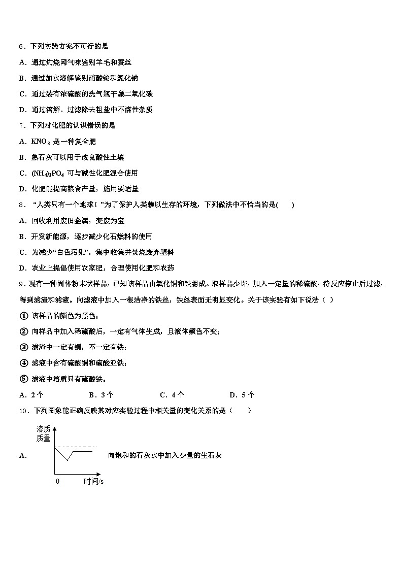 周口市2026年中考化学最后冲刺模拟试卷（含答案解析）第2页