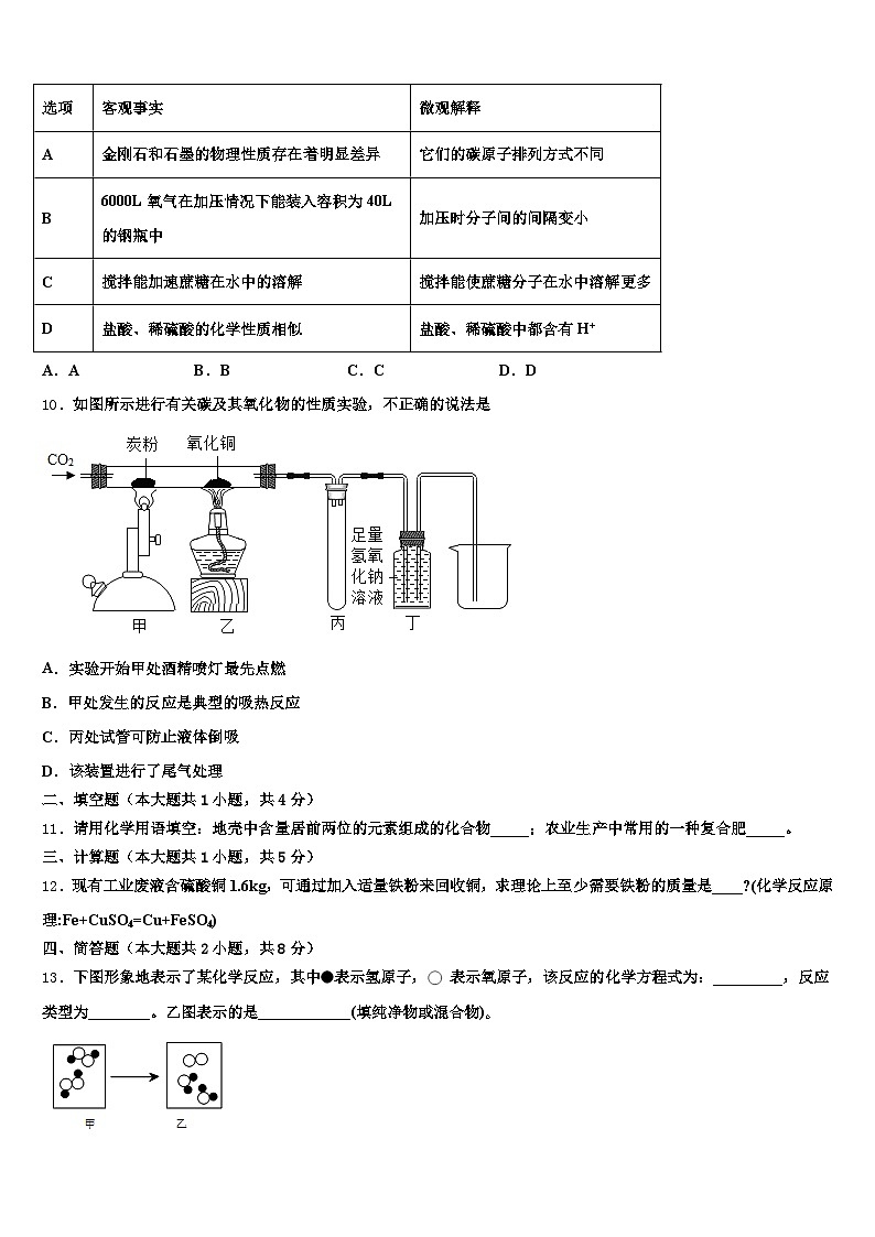 2026年吉林省四平市中考考前最后一卷化学试卷（含答案解析）第3页