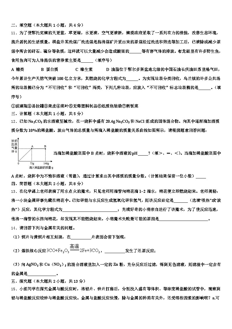 2026年江西省萍乡市中考化学全真模拟试卷（含答案解析）第3页