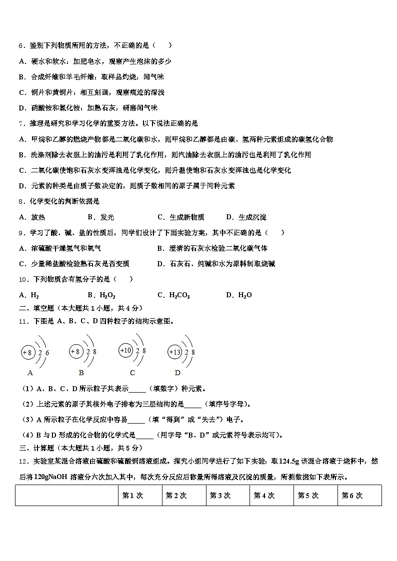 2026年庆阳市中考化学对点突破模拟试卷（含答案解析）第2页