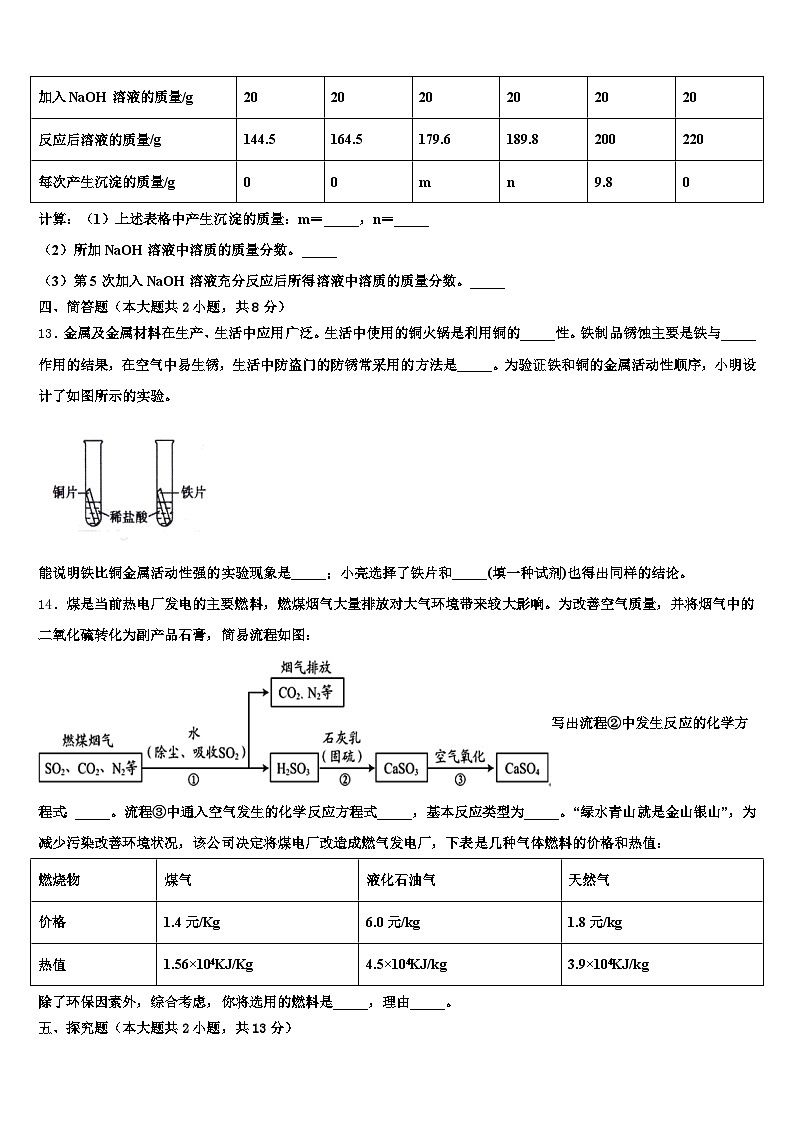2026年庆阳市中考化学对点突破模拟试卷（含答案解析）第3页