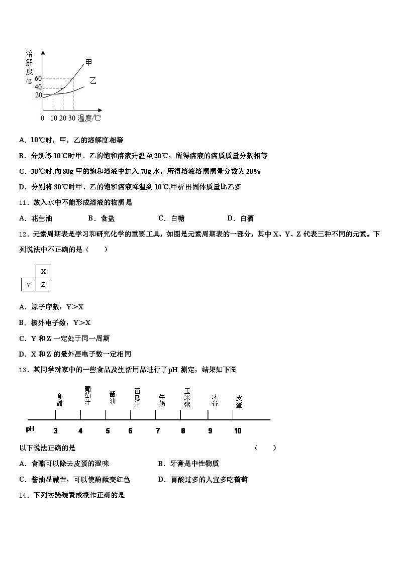 2026届浙江省绍兴市中考化学押题卷（含答案解析）第3页