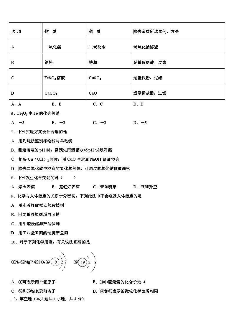 2026届重庆市中考三模化学试题（含答案解析）第2页