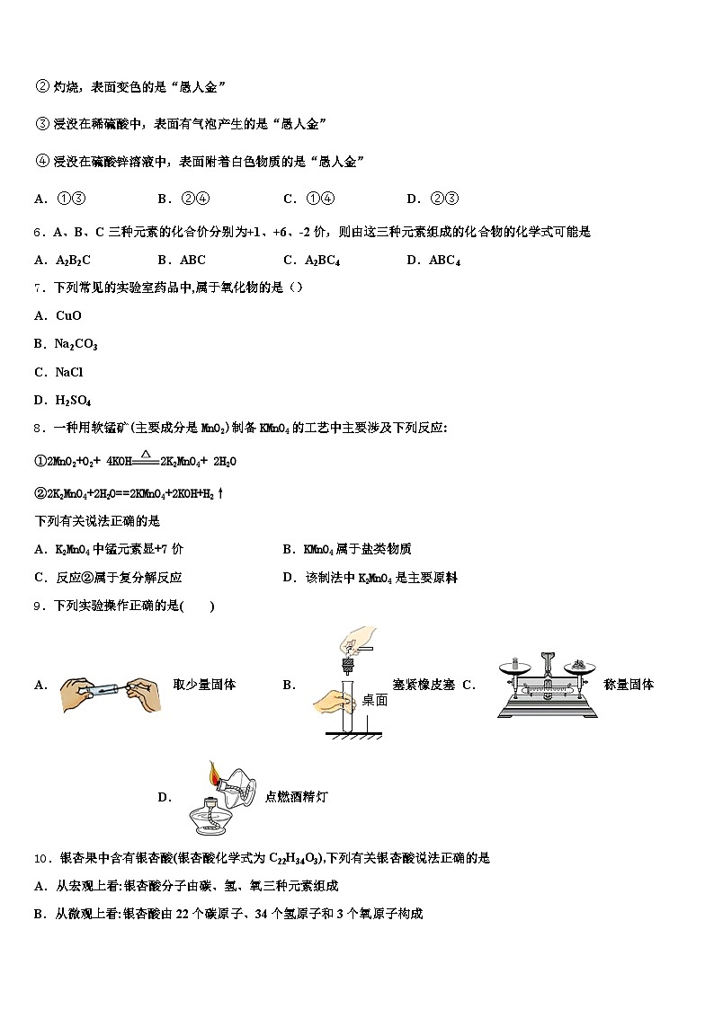 2026届四川省德阳市中考押题化学预测卷（含答案解析）第2页