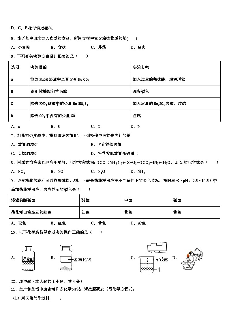 2026届西藏自治区那曲市中考化学押题试卷（含答案解析）第2页