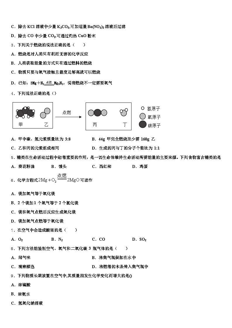 2026届云南省中考化学模拟试题（含答案解析）第2页