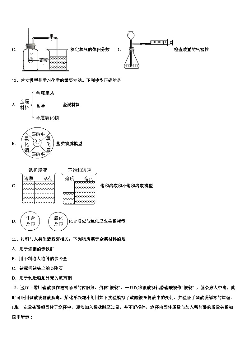2026届咸阳市中考化学模拟精编试卷（含答案解析）第3页