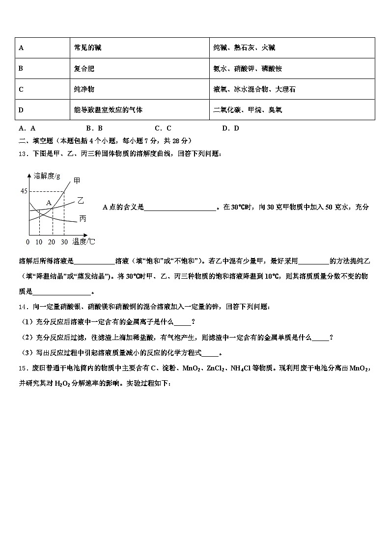 2026届四川省巴中市中考化学仿真试卷（含答案解析）第3页