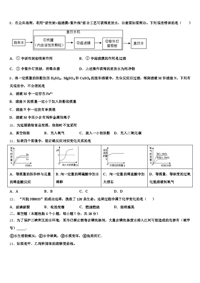 2026届宿州市中考二模化学试题（含答案解析）第3页