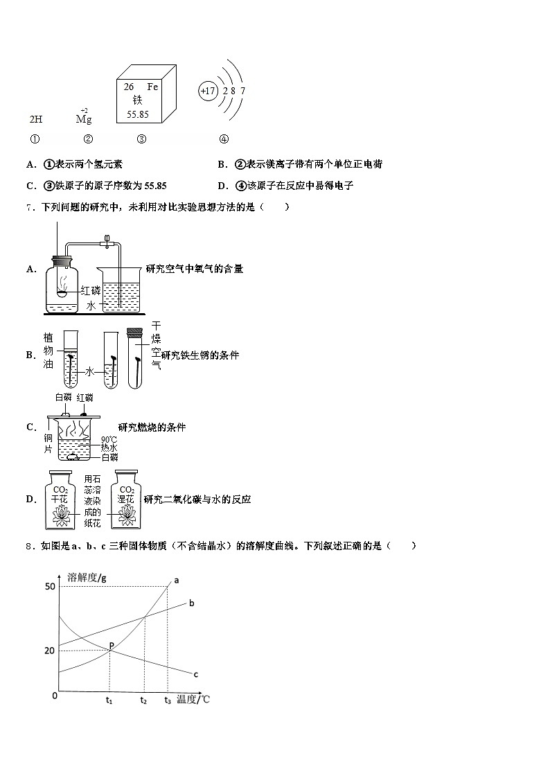 鞍山市2026年中考适应性考试化学试题（含答案解析）第2页