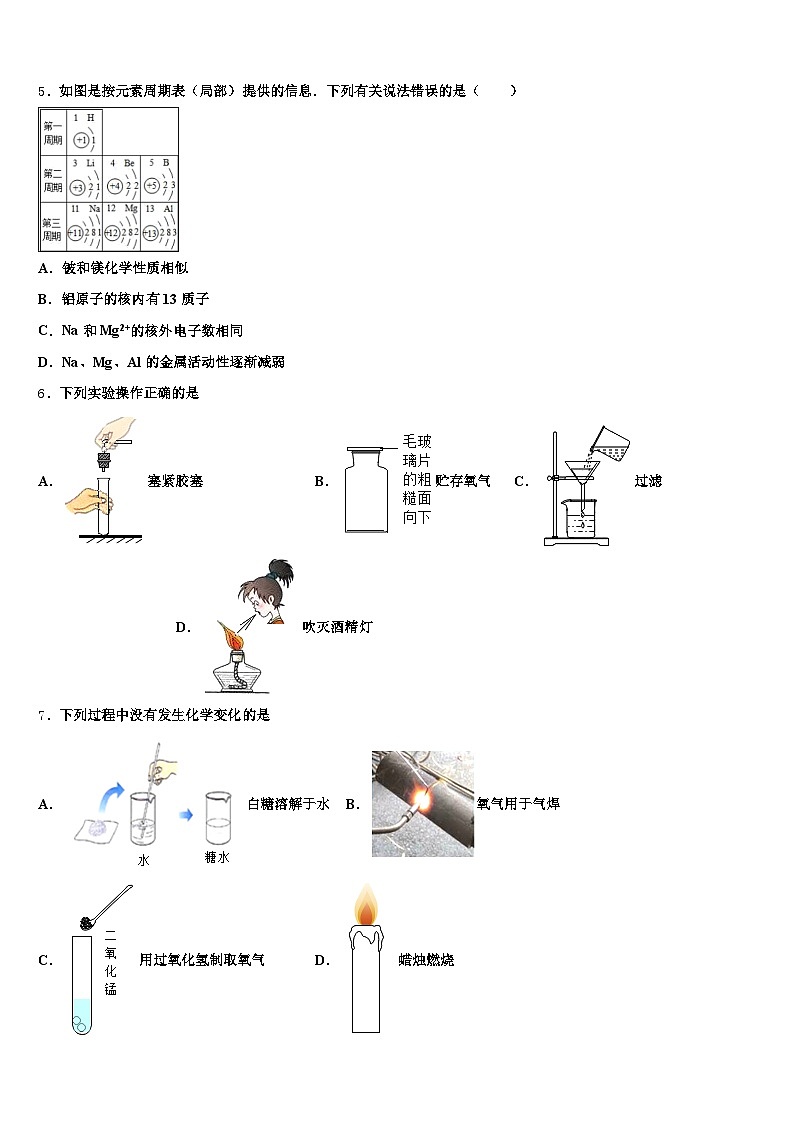 安徽省池州市2025-2026学年中考四模化学试题（含答案解析）第2页