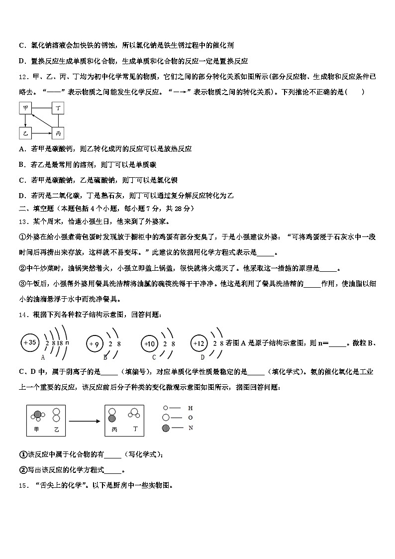 安顺市2025-2026学年中考二模化学试题（含答案解析）第3页