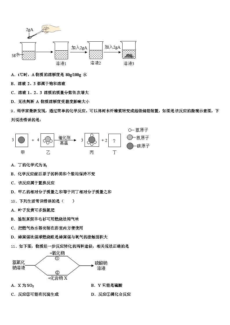 安阳市2025-2026学年中考化学全真模拟试卷（含答案解析）第3页