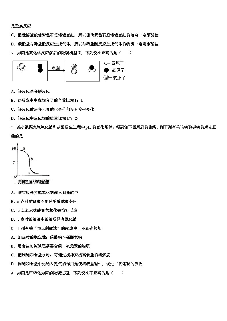 2026年湖州市中考化学对点突破模拟试卷（含答案解析）第2页