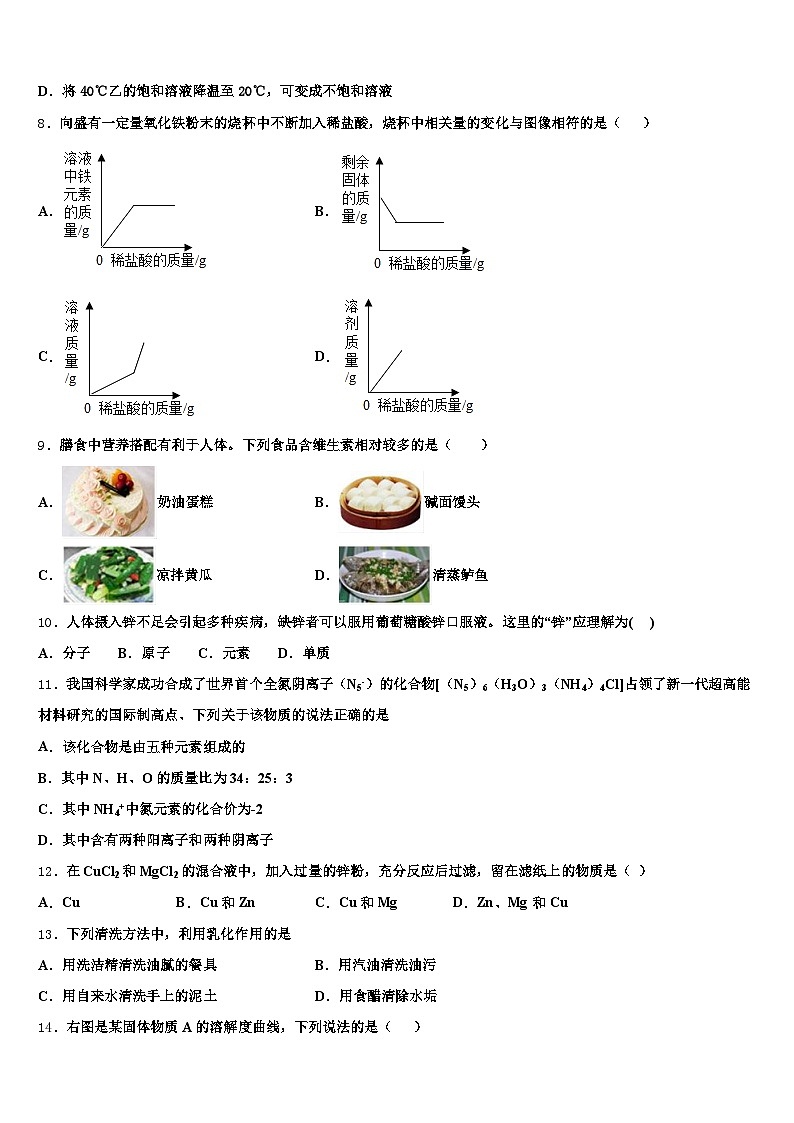 广西壮族自治区百色市2025-2026学年中考押题化学预测卷（含答案解析）第3页