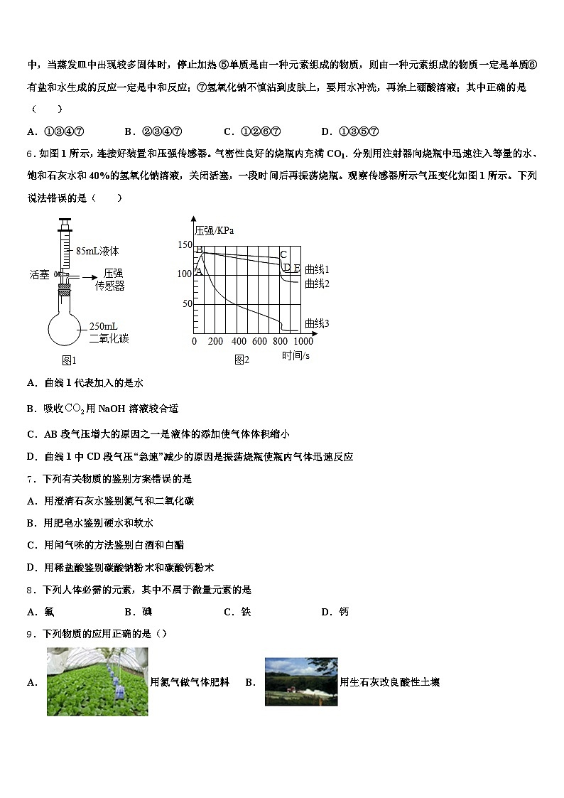 2026年松原市中考三模化学试题（含答案解析）第2页