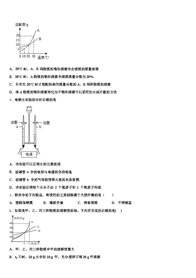 2026年安徽省滁州市中考化学押题试卷（含答案解析）第2页