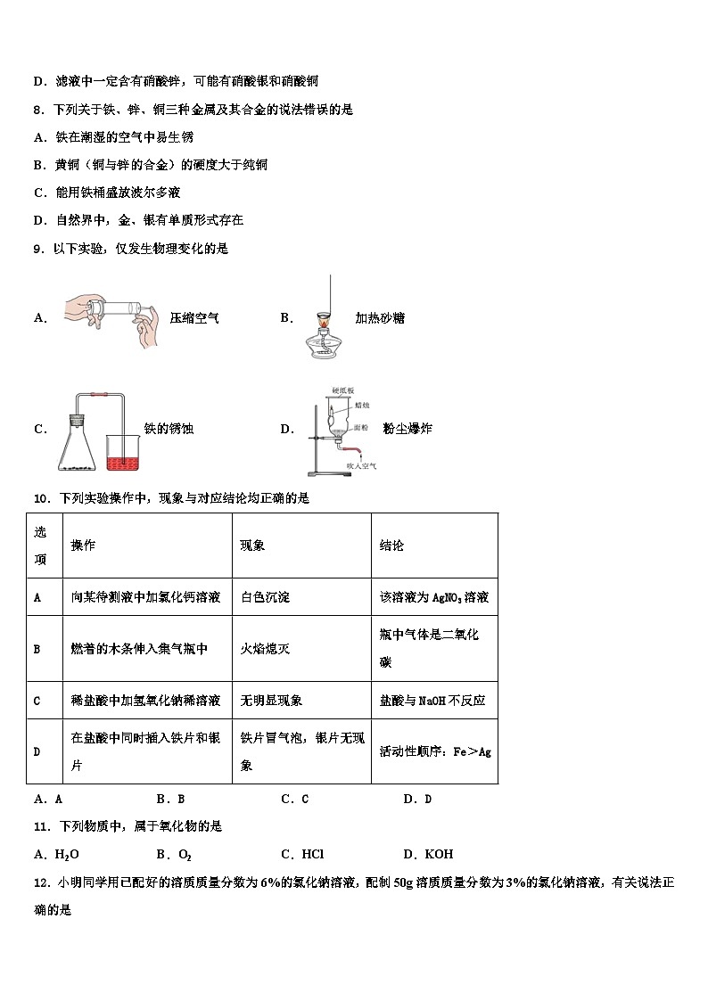 江苏省苏州市振华中学2026届中考押题化学预测卷含解析第3页