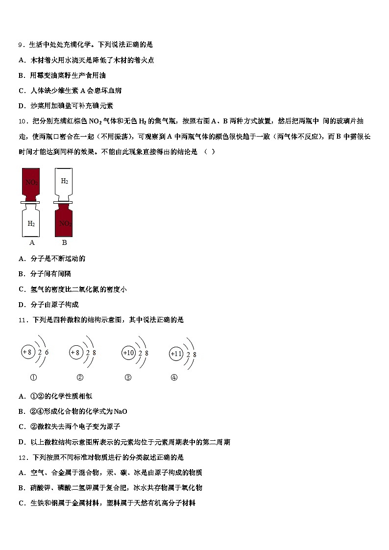 2026年四川省德阳市中考化学模拟试题（含答案解析）第3页