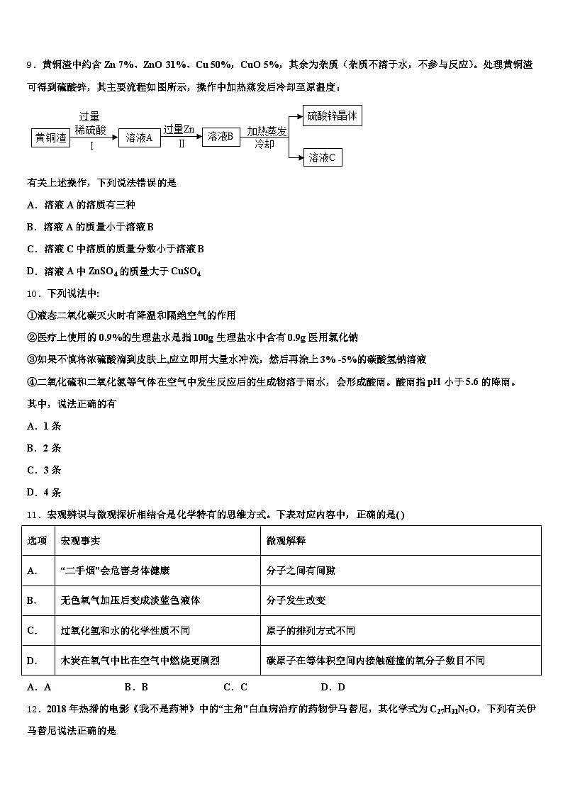 南阳市2025-2026学年中考化学最后冲刺模拟试卷（含答案解析）第3页