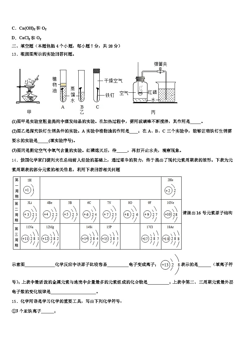 河北省衡水市2025-2026学年中考化学适应性模拟试题（含答案解析）第3页