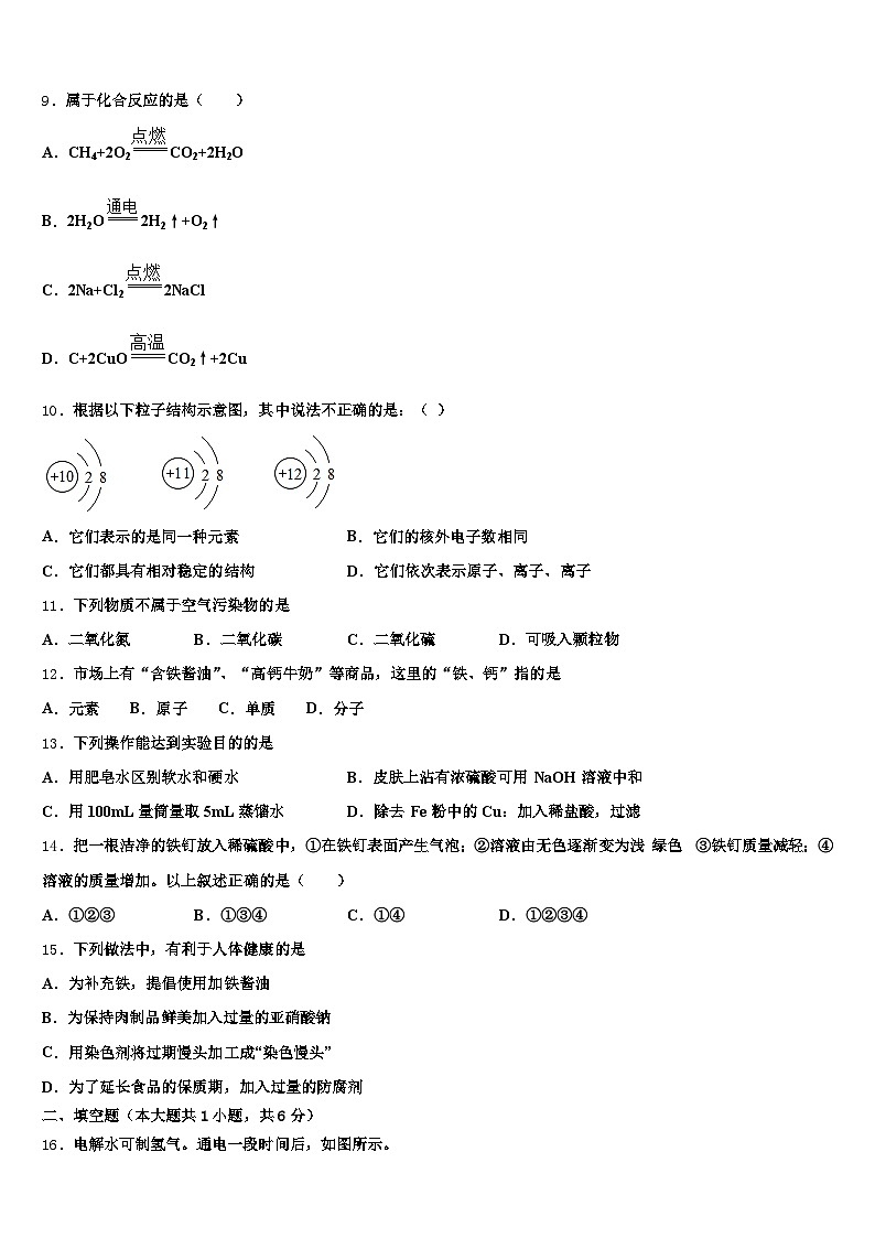 海口市2026年中考化学四模试卷（含答案解析）第3页