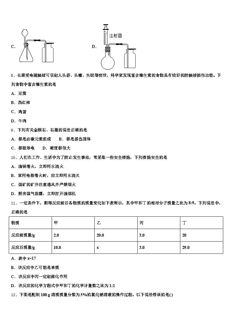 濮阳市2025-2026学年中考化学全真模拟试题（含答案解析）第3页