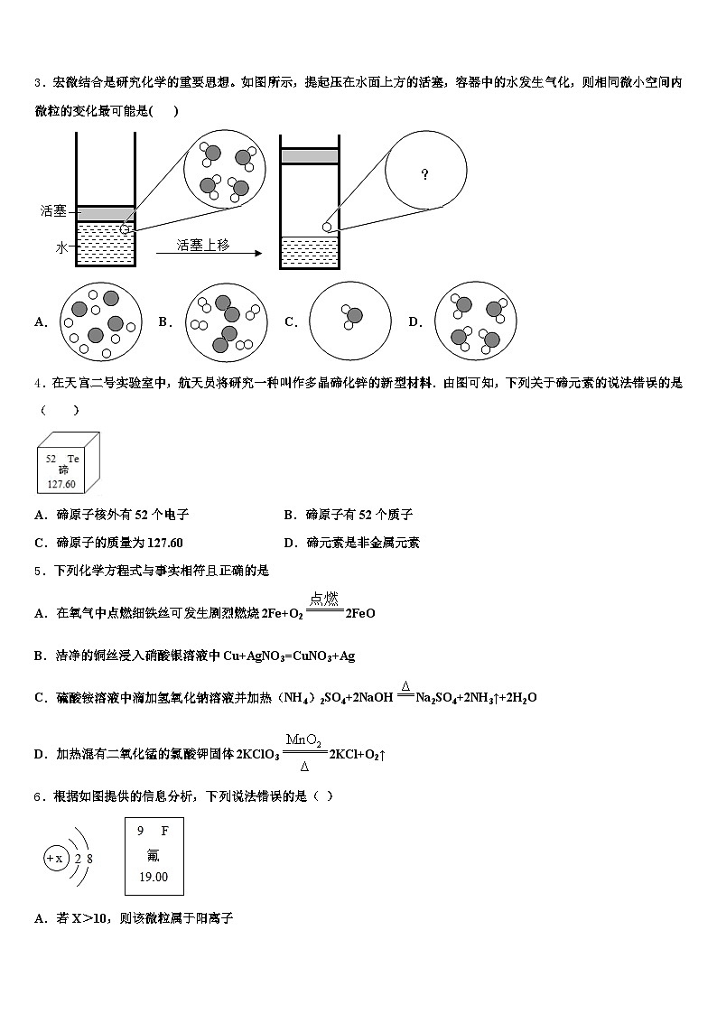 蚌埠市2026年中考化学押题卷（含答案解析）第2页