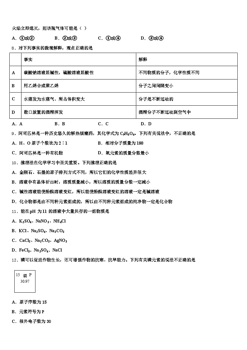 2026年四川省巴中市中考适应性考试化学试题（含答案解析）第2页