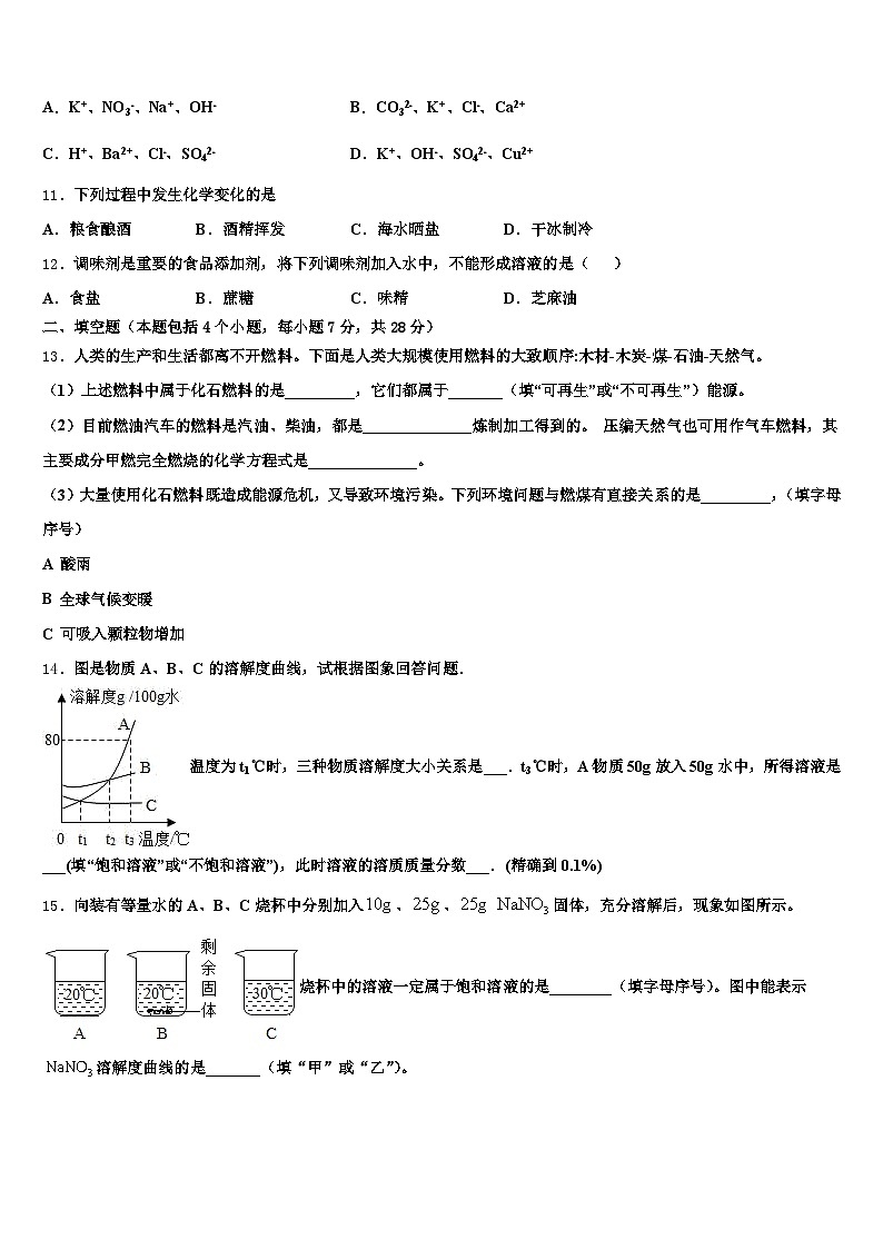 徐州市2026年中考化学最后冲刺模拟试卷（含答案解析）第3页