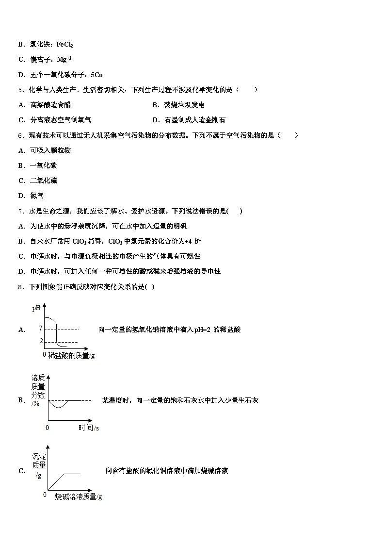 吉林省辽源市2026年中考一模化学试题（含答案解析）第2页