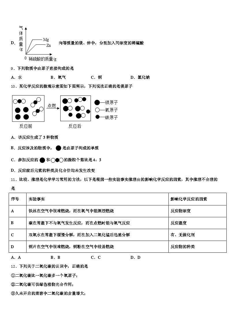 吉林省辽源市2026年中考一模化学试题（含答案解析）第3页