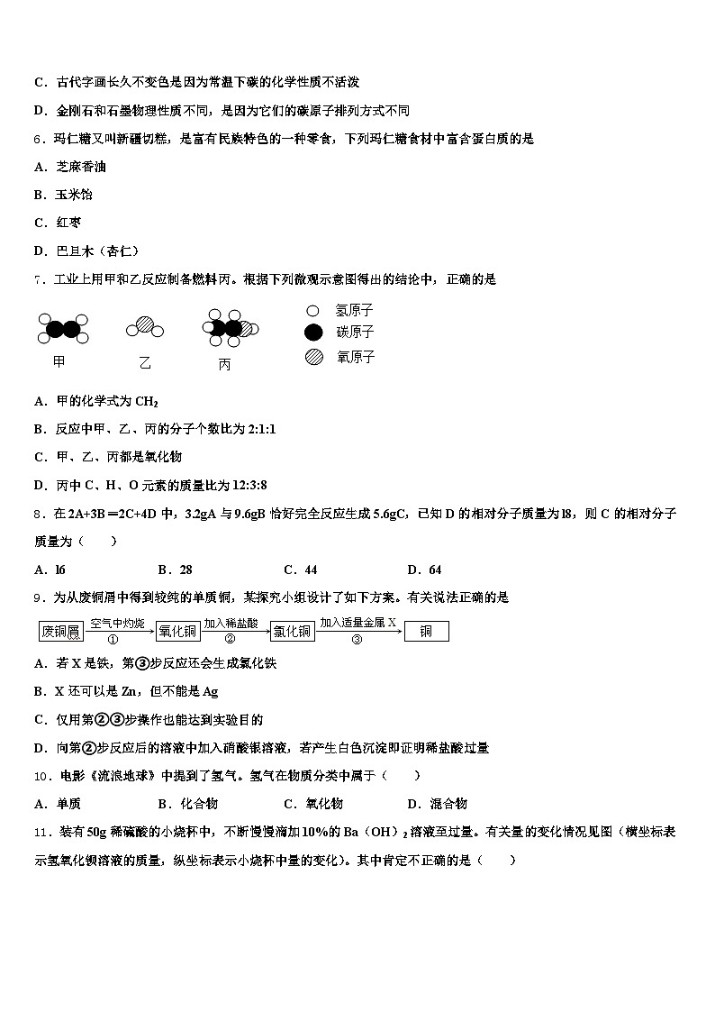 云南省2025-2026学年中考化学考前最后一卷（含答案解析）第2页