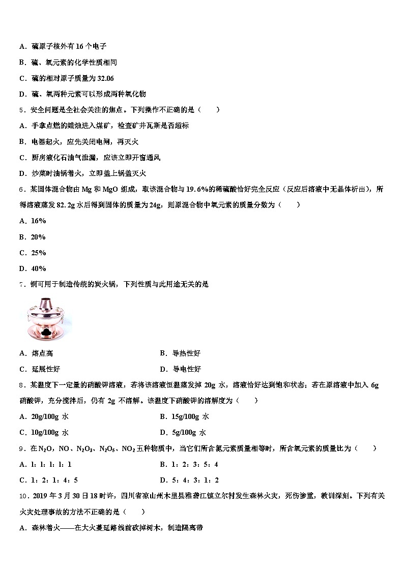 2026年白城市中考押题化学预测卷（含答案解析）第2页