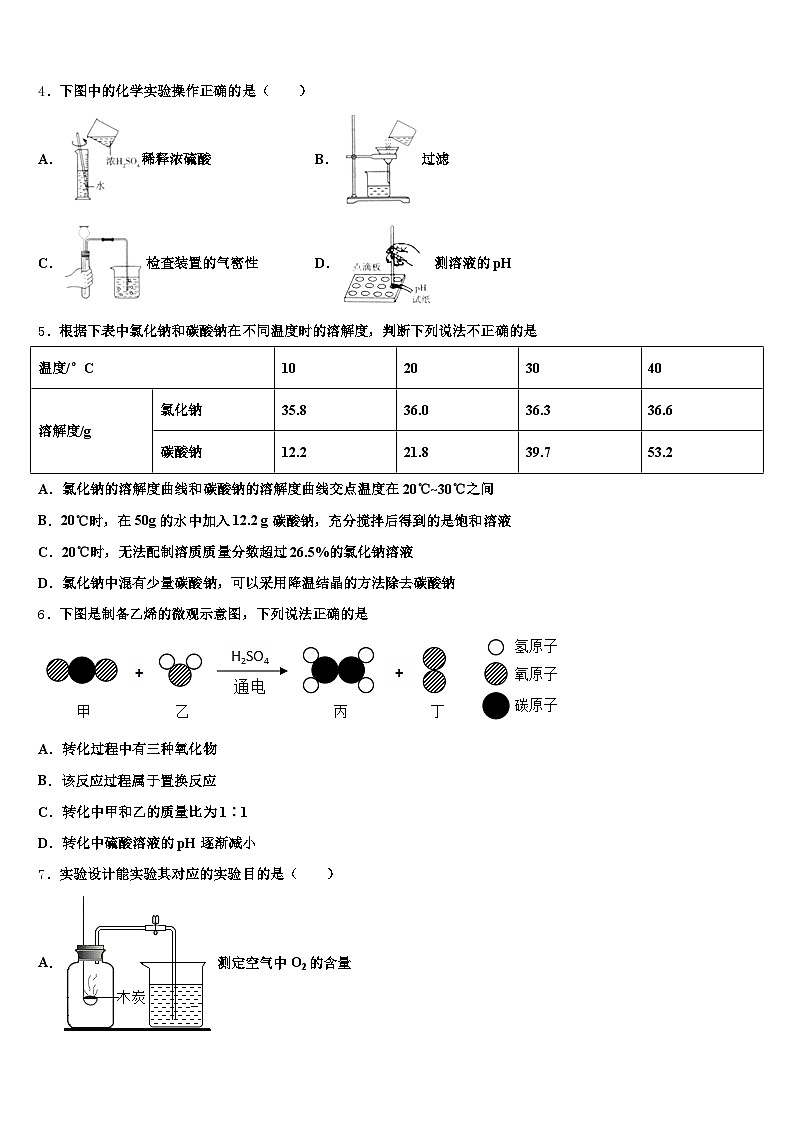 内蒙古自治区兴安盟2025-2026学年中考四模化学试题（含答案解析）第2页
